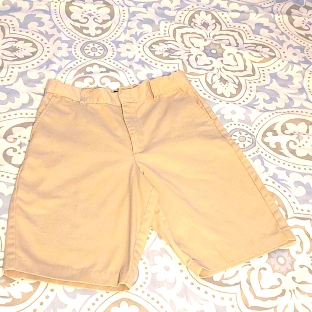 George Bermuda shorts kids adjustable khaki tan beige stretch Preppy